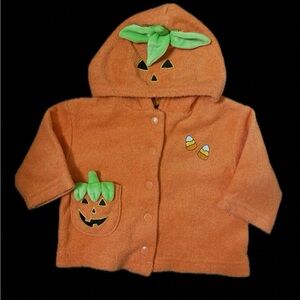 Kids Pumpkin Costume Hoodie - Orange and Green